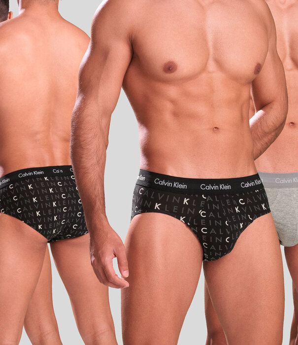 Calvin Klein Hip Slip 3-Pack U2661G Schwarz/Grau