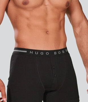 Boss Original Pure Cotton Fine Rib Boxershort 695 Zwart