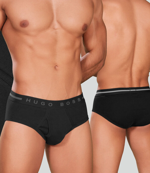 Boss Original Pure Cotton Fine Rib Slip 703 Zwart