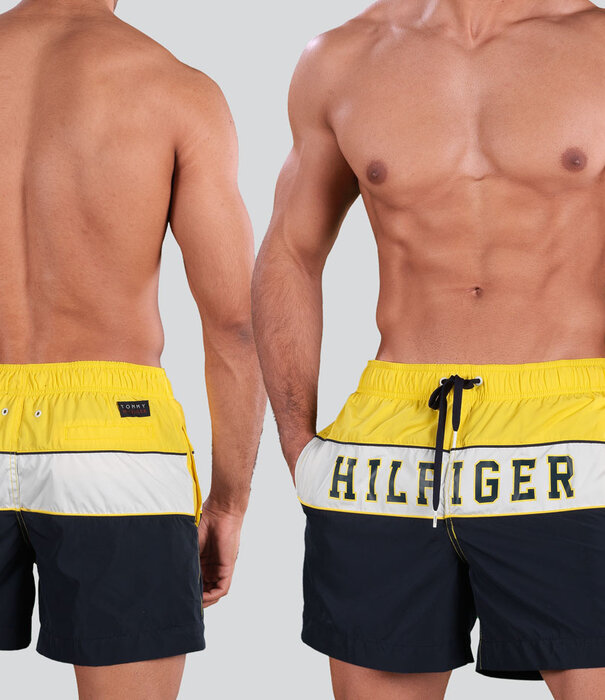 Tommy Hilfiger Medium Drawstring Swim Short 116 Multi Geel (201)