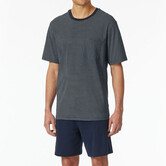 Schiesser Pyjama kort blauw patroon