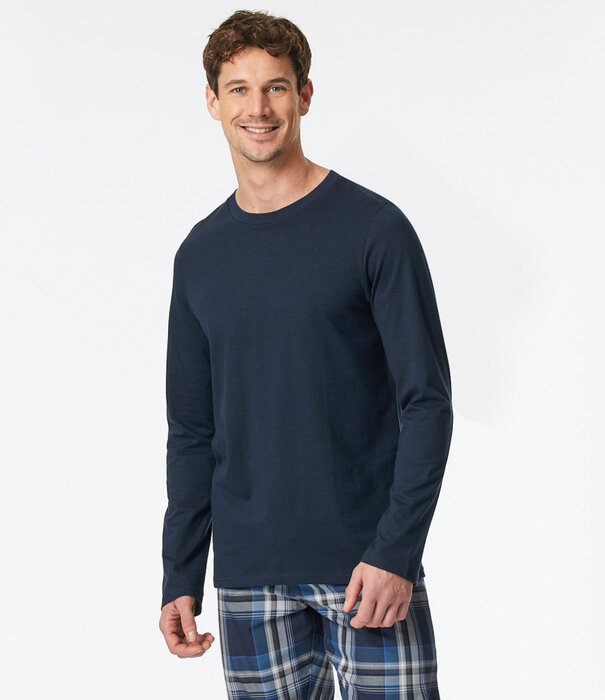 Schiesser Shirt Longsleeve blauw