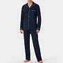 Schiesser Pyjama lang blauw - Fine Interlock