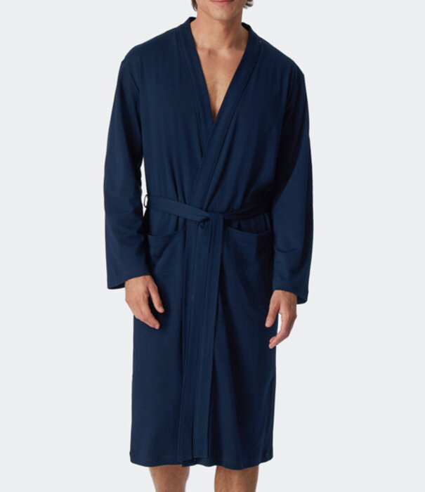 Schiesser Badjas  Fine Interlock blauw