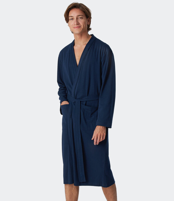 Schiesser Badjas  Fine Interlock blauw