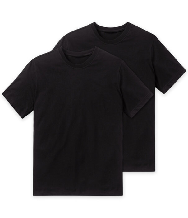 Schiesser Shirt  jersey 2-Pack  zwart