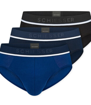 Schiesser Rioslips 3-Pack Organic Cotton blauw/ zwart - 95/5