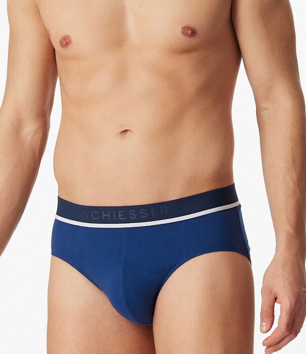 Schiesser Riobriefs 3-Pack Organic Cotton blauw/ zwart - 95/5