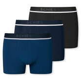 Schiesser Boxershort 3-Pack Organic Cotton blauw/ zwart - 95/5