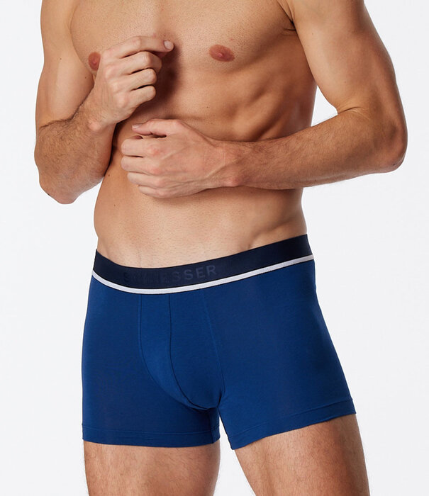 Schiesser Boxershort 3-Pack Organic Cotton blauw/ zwart - 95/5
