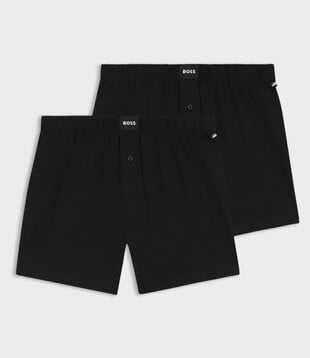 Boss Stretch Cotton Loose Boxershort 2-Pack Zwart
