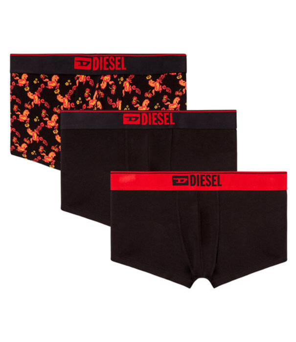 Diesel Damien boxershort 3-Pack zwart/ rood