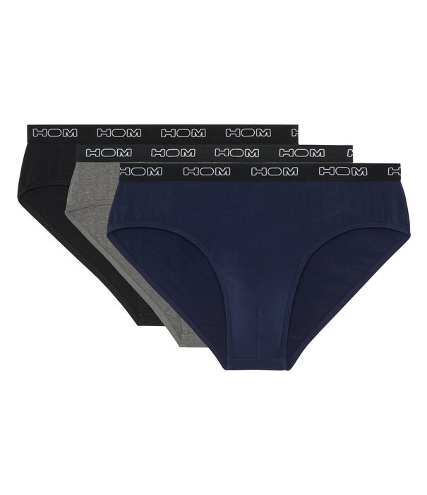 Hom Mini Slip 3-Pack 467 Boxerlines Zwart/Grijs/Blauw