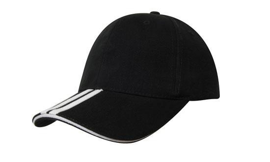The Headwear Professionals Brushed Heavy Cotton With 2 Stripes On Peak & Sandwich 4074