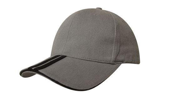 The Headwear Professionals Brushed Heavy Cotton With 2 Stripes On Peak & Sandwich 4074