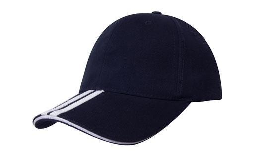 The Headwear Professionals Brushed Heavy Cotton With 2 Stripes On Peak & Sandwich 4074