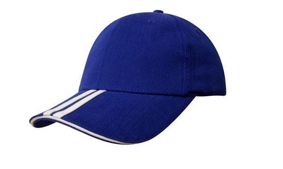 The Headwear Professionals Brushed Heavy Cotton With 2 Stripes On Peak & Sandwich 4074