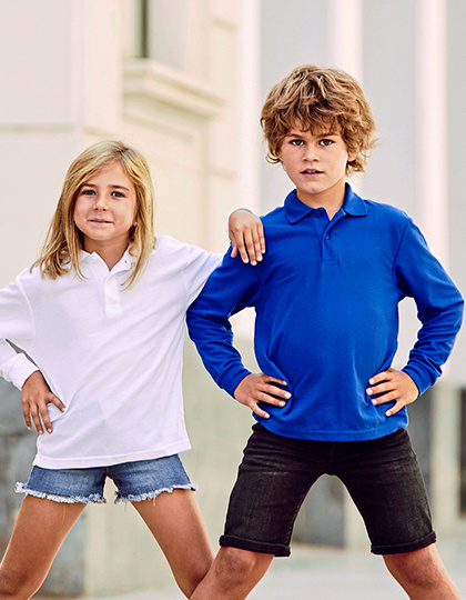 Fruit of the Loom kleding bedrukken Fruit of the Loom  Kids´ Long Sleeve 65/35 Polo  F504K