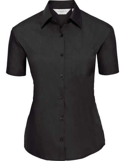 Russell Collection Russell Collection  Ladies´ Short Sleeve Poly-Cotton Easy Care Poplin Shirt  Z935F