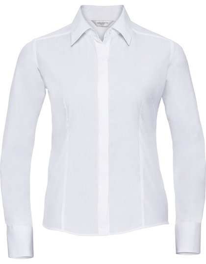 Russell Collection Russell Collection  Ladies´ L/S Poly-Cotton Easy Care Fitted Poplin Shirt  Z924F