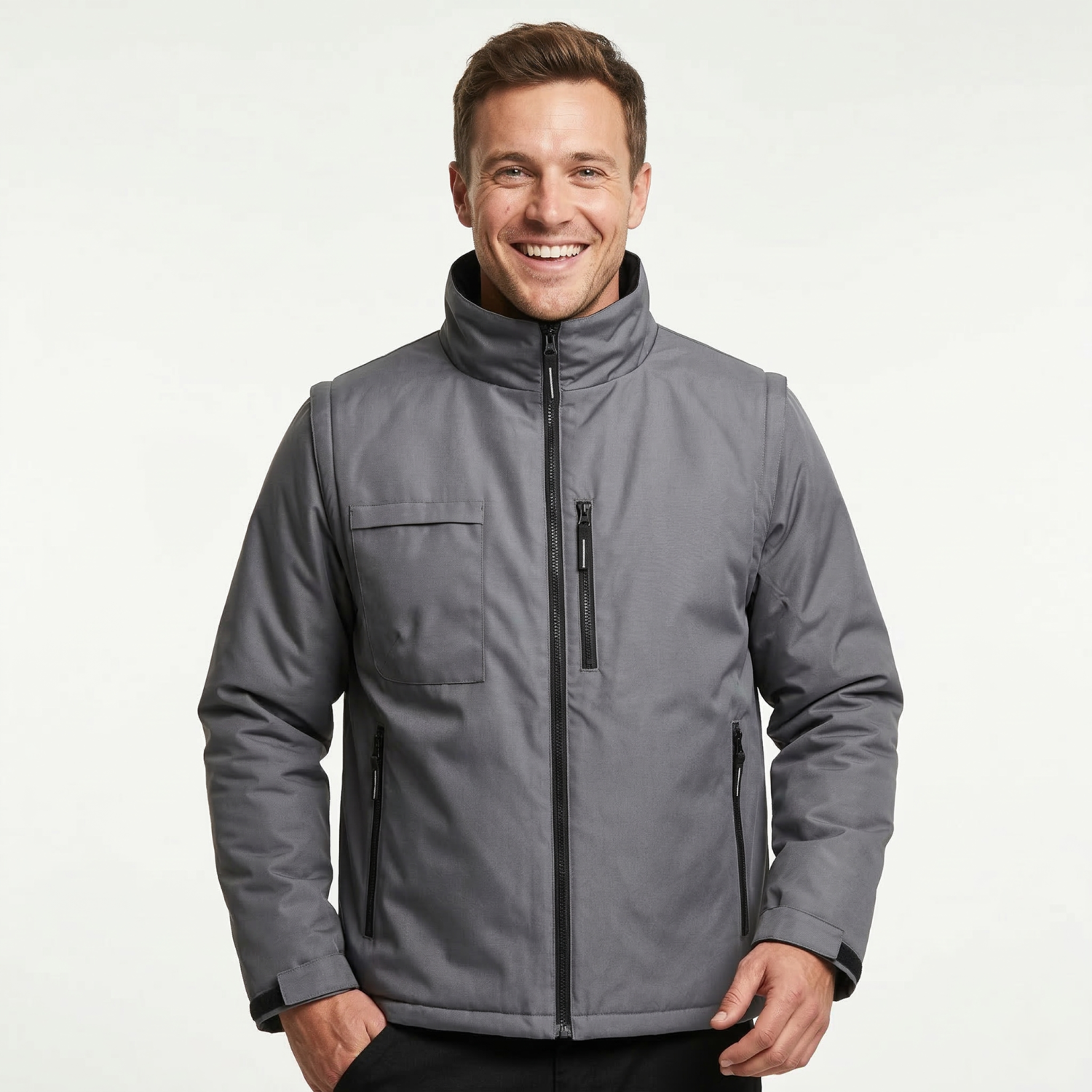 Th Clothes Workwear jacket with removable sleeves Astana