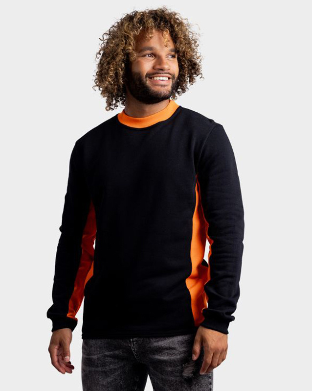 Lemon  Soda Unisex Contrast Sweater twee kleurig lange mouwen