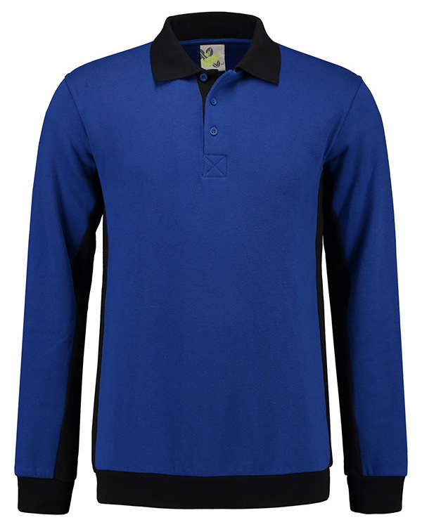 Lemon  Soda Men Contrast Polosweater met knoopjes en lange mouwen