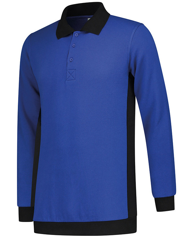 Lemon  Soda Men Contrast Polosweater met knoopjes en lange mouwen
