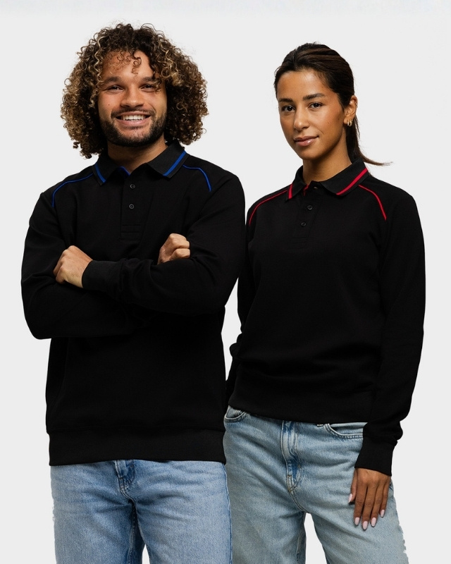 Lemon  Soda Unisex Everywear Accent Polosweater lange mouwen