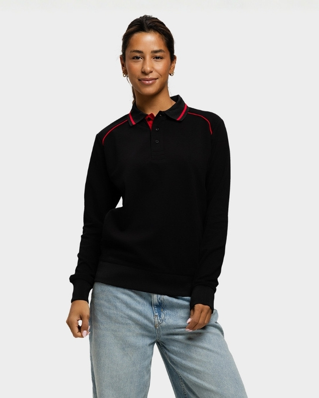Lemon  Soda Unisex Everywear Accent Polosweater lange mouwen