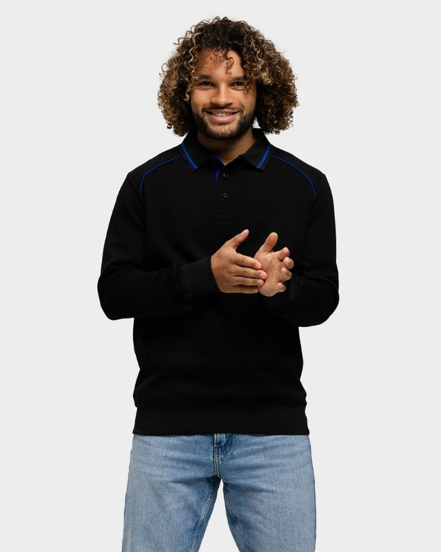 Lemon  Soda Unisex Everywear Accent Polosweater lange mouwen