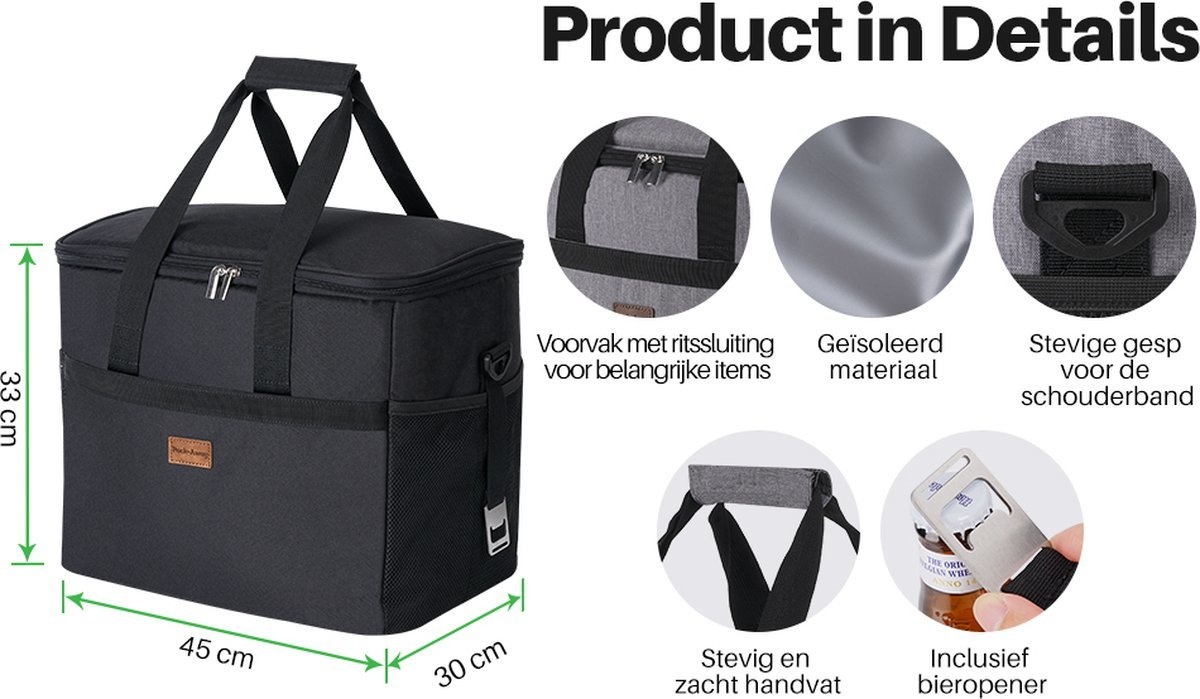 Brisby Packaway 4 Laags Geïsoleerde Koeltas - Lunchtas 40 liter