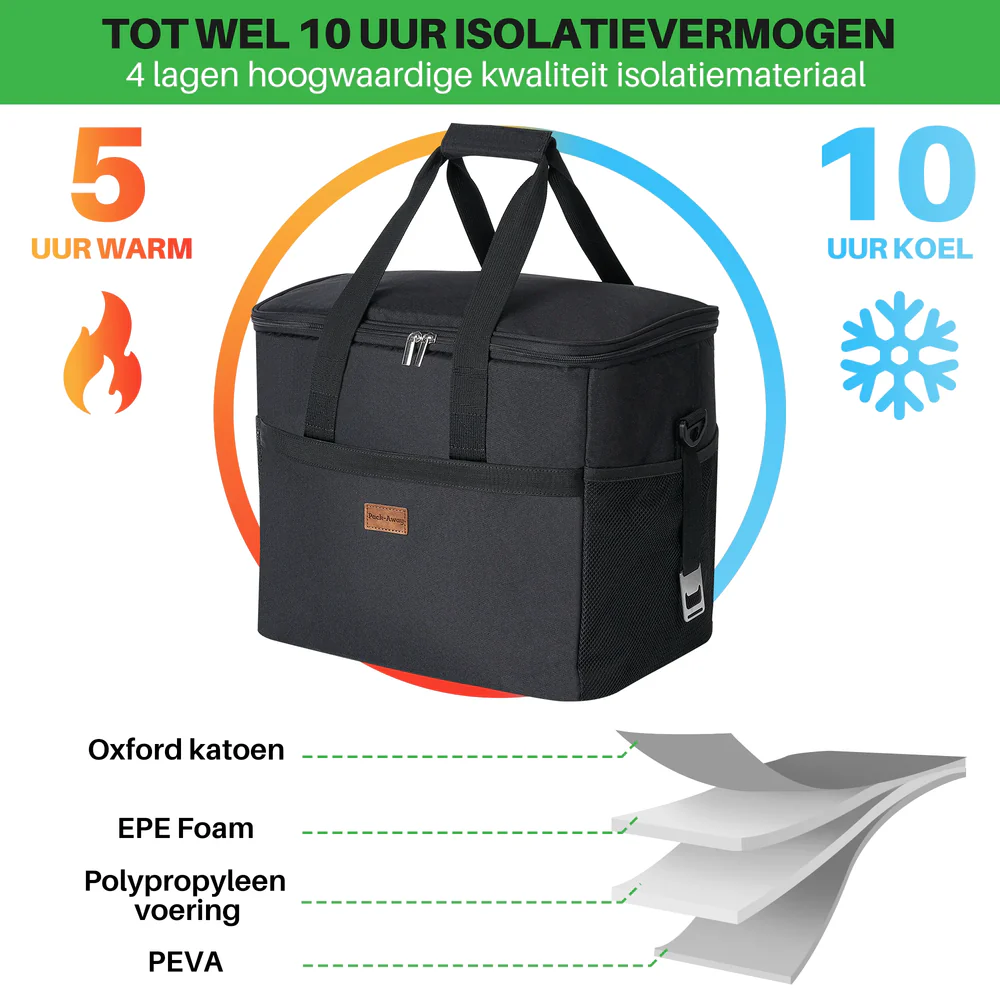 Brisby Packaway 4 Laags Geïsoleerde Koeltas - Lunchtas 40 liter