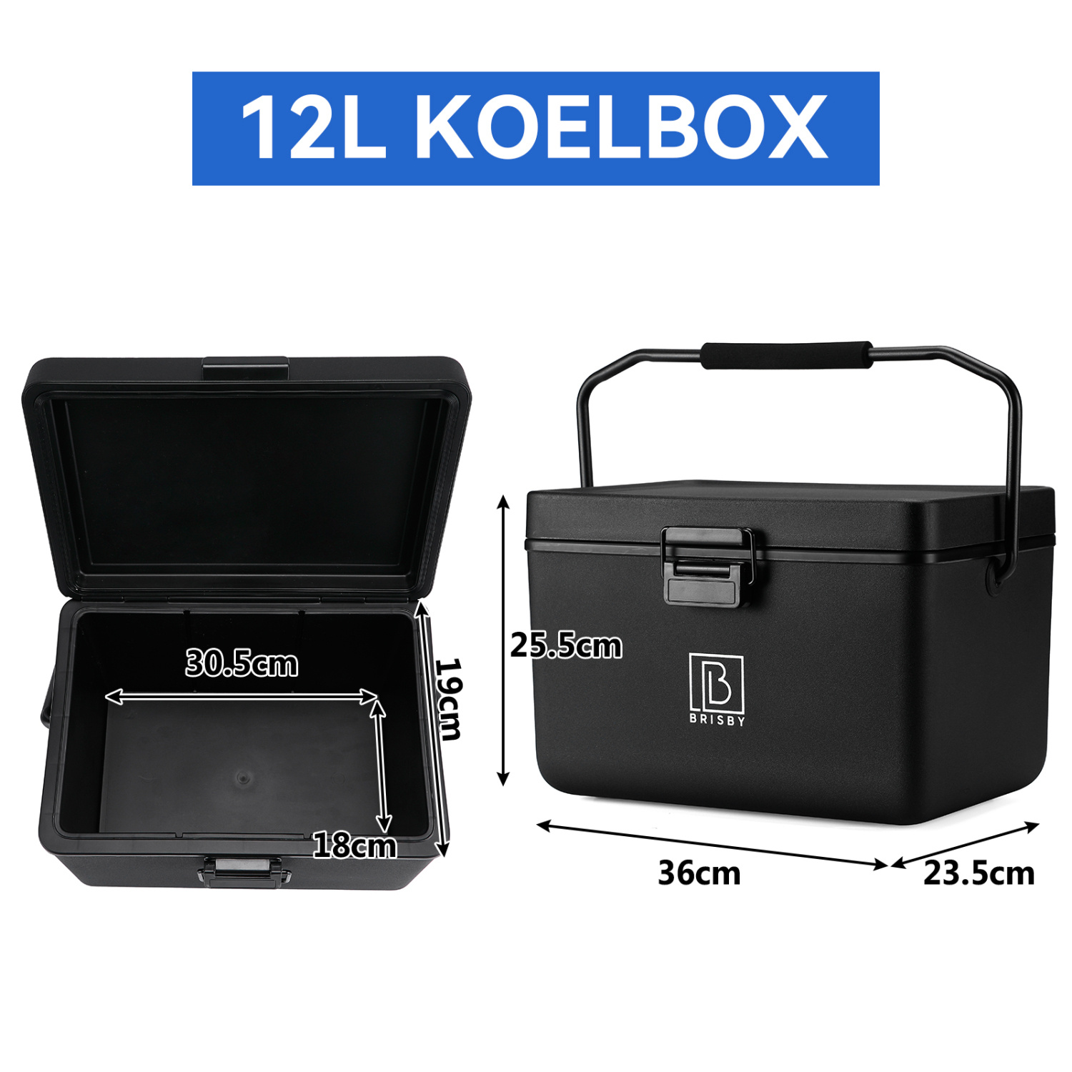 Brisby Brisby Koelbox - Frigobox - 12L  – Incl. Ergonomisch draaghandvat - Dividers - Snijplanken - Tot maximaal 40 uur isolatie - Incl. 2 koelelementen van 200ml