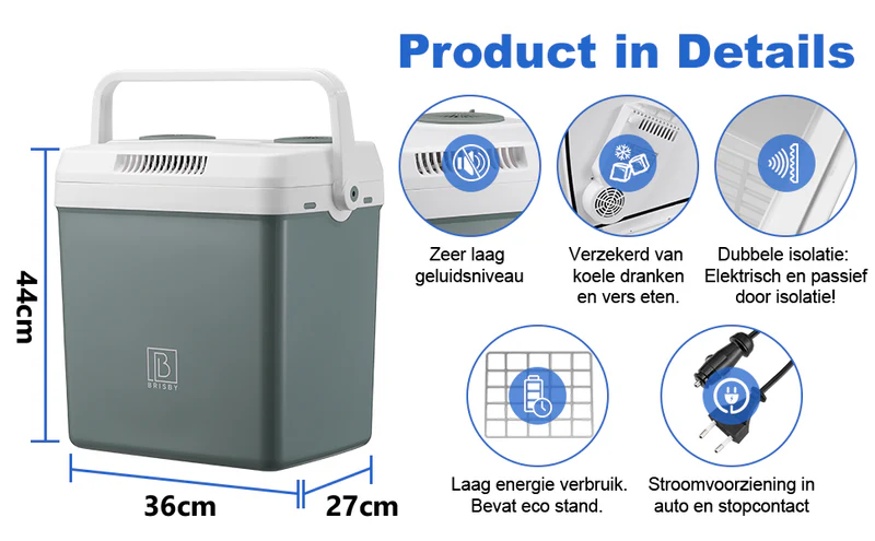Brisby Brisby Elektrische Koelbox – 25 L – Compact, krachtig en stil – Voor auto en camping