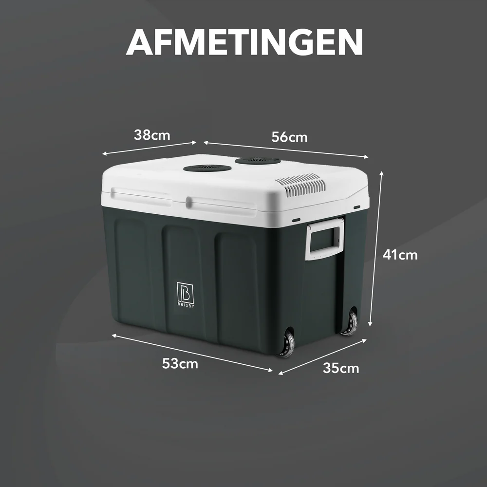 Brisby Brisby 40 Liter Elektrische Koelbox, Frigobox Deluxe met 12V, 220/230 Volt Aansluiting voor Auto en Camping – AC/DC - inclusief passieve koelbox