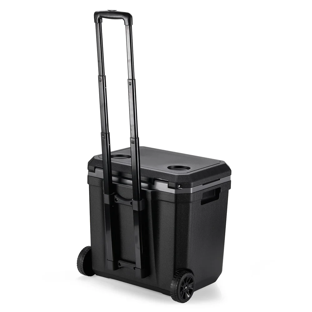 Brisby Koelbox 40 liter zwart met wielen en telescopisch handvat