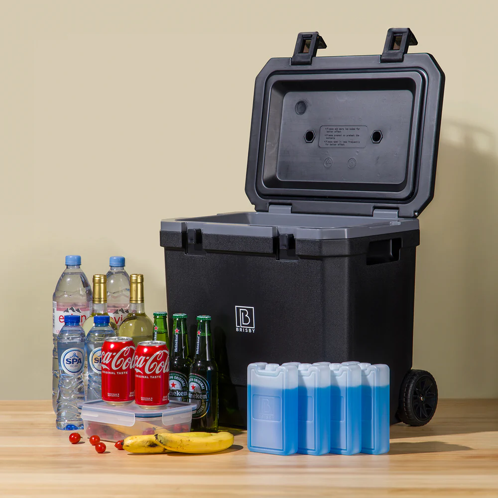 Brisby Koelbox 40 liter zwart met wielen en telescopisch handvat