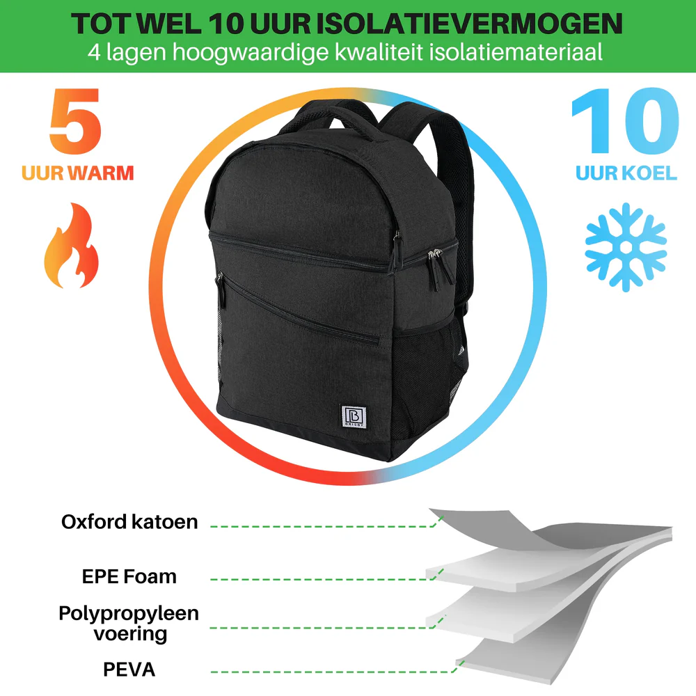 Brisby Brisby 4 Laags Geïsoleerde Koeltas Rugzak 25L
