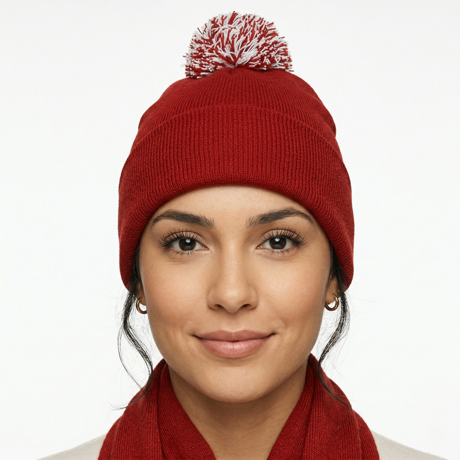 The Headwear Professionals Acrylic Beanie With Pom Pom With Roll Up 4256