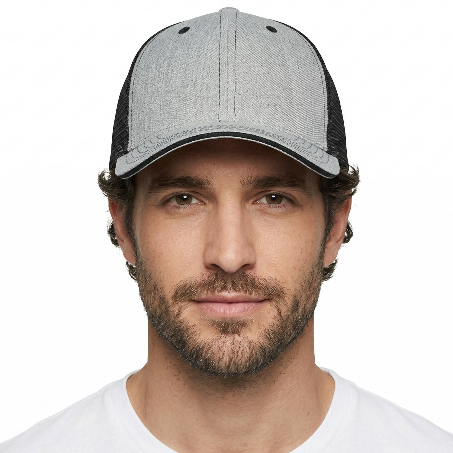 The Headwear Professionals Grey Marle American Twill With Mesh Back 4160