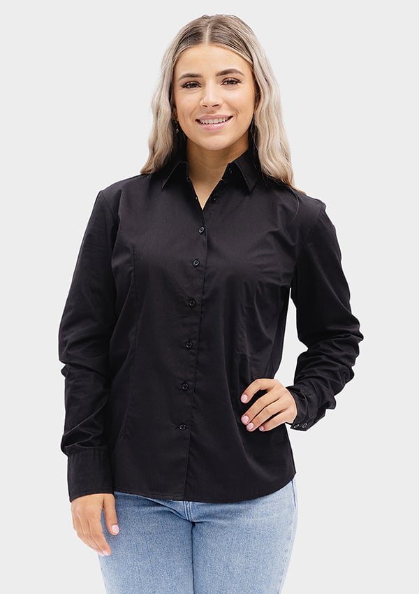 Lemon  Soda Ladies Poly-Cotton Mix Poplin Shirt lange mouwen