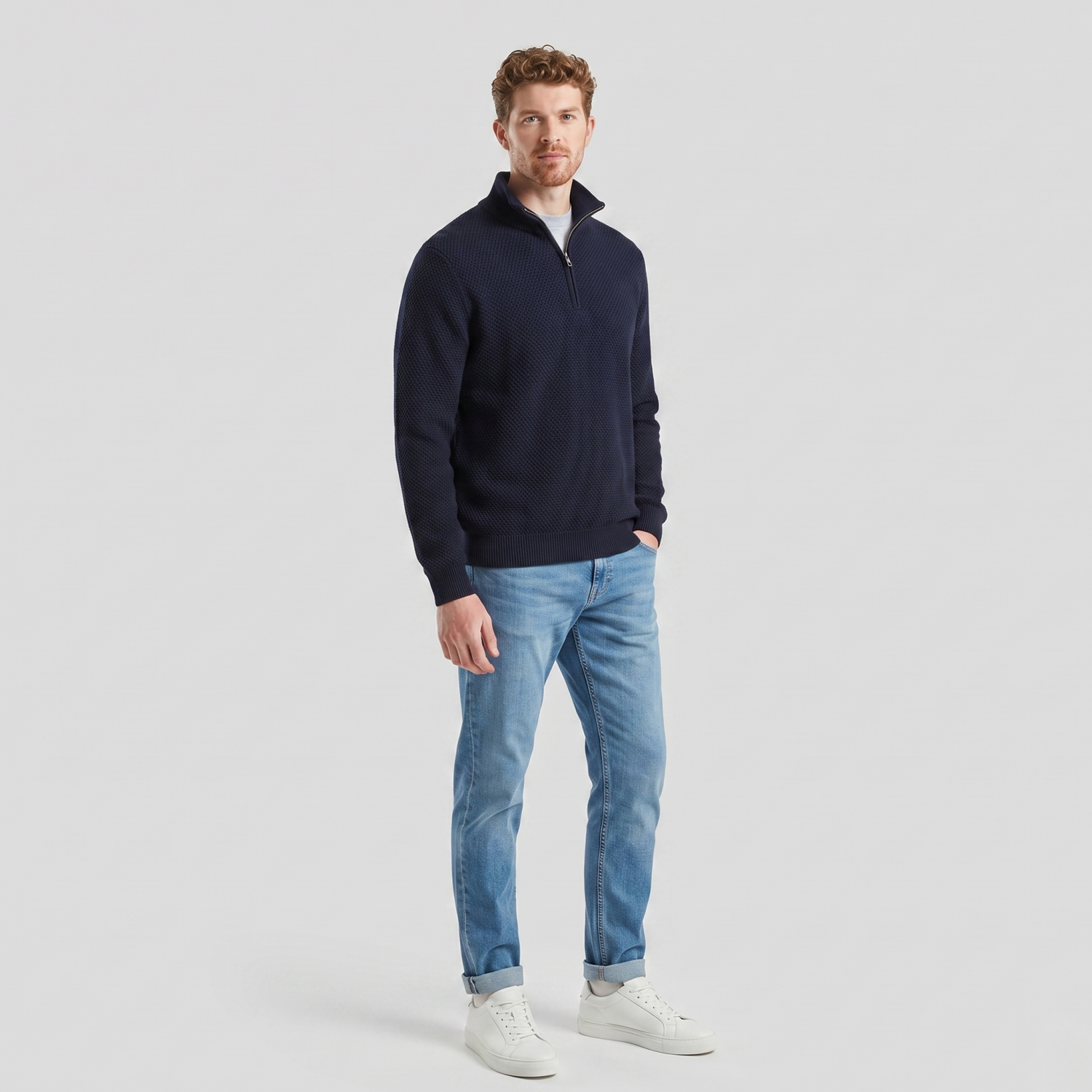 Fruit of the Loom Classic Zip Neck Sweater