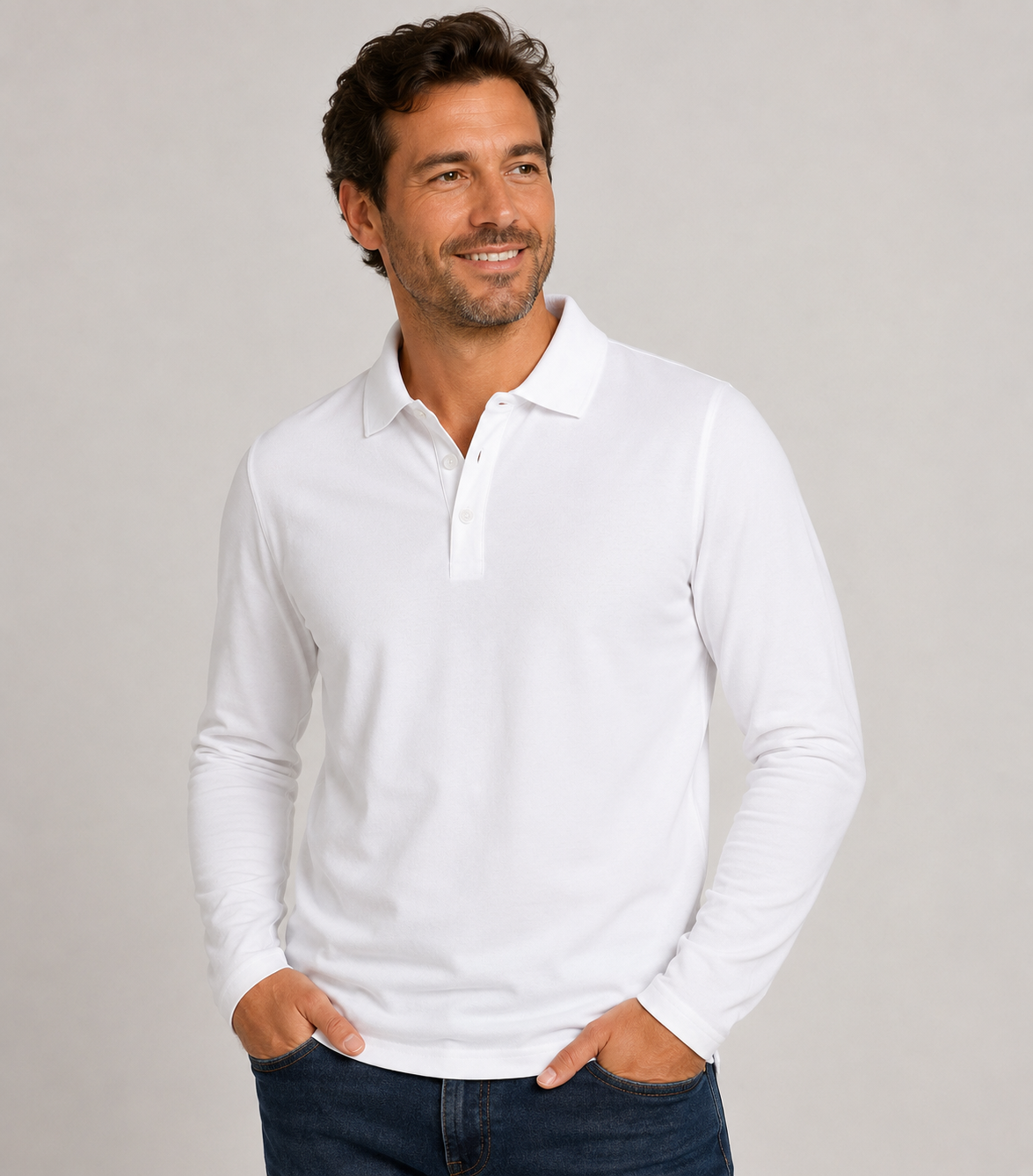 Clique Stretch Premium polo l/s Men long sleeve met knopen
