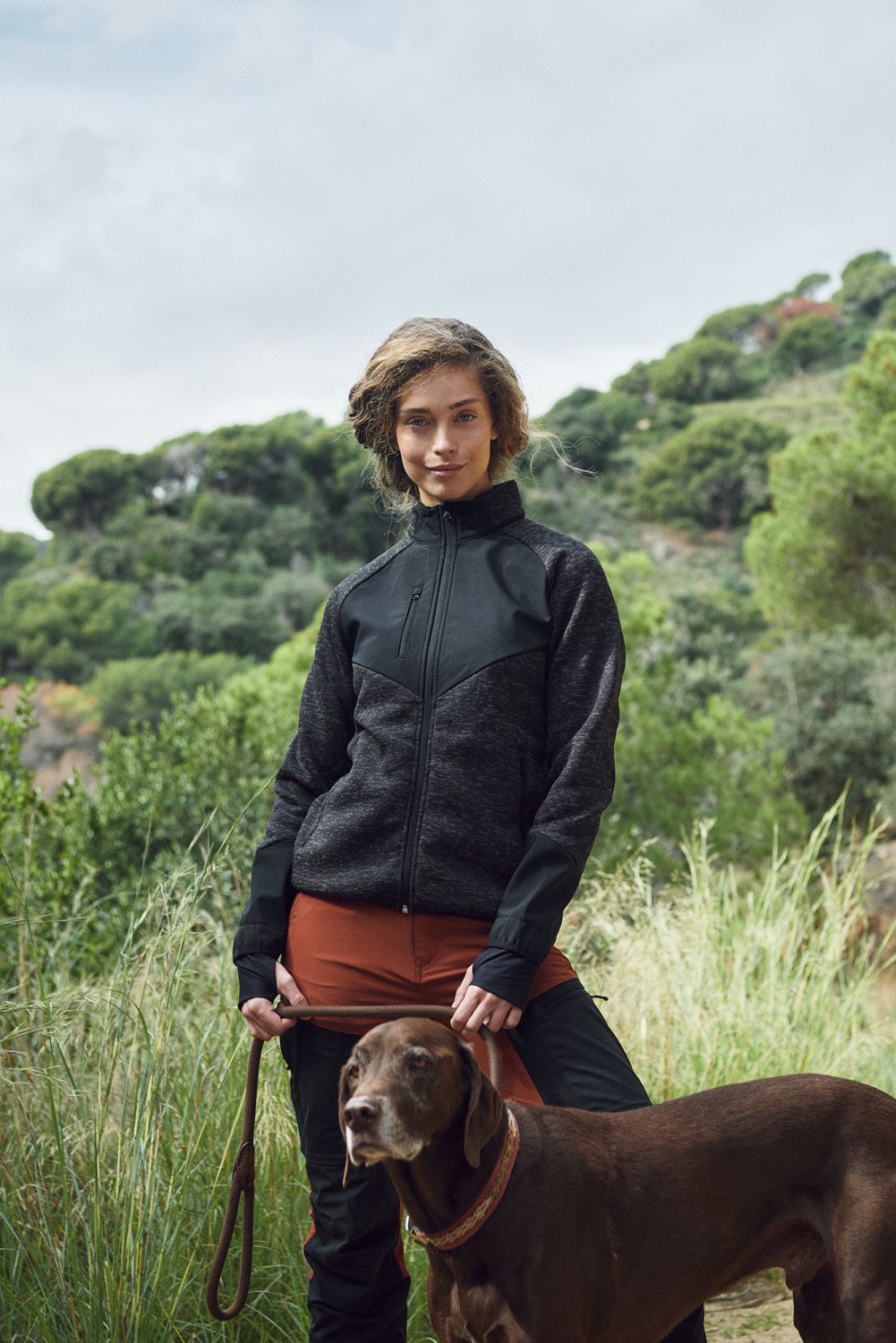 Clique Haines Ladies fleecejack met softshell vlakken