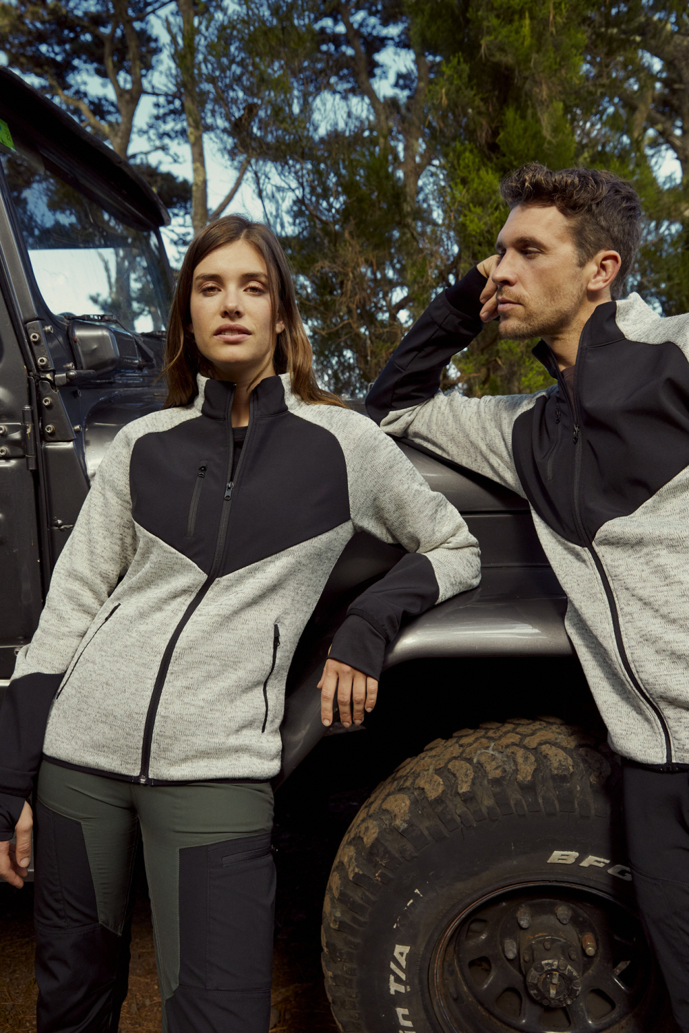 Clique Haines Ladies fleecejack met softshell vlakken