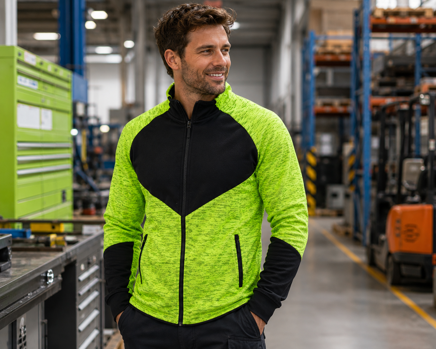 Clique Haines Men fleecejack met softshell vlakken