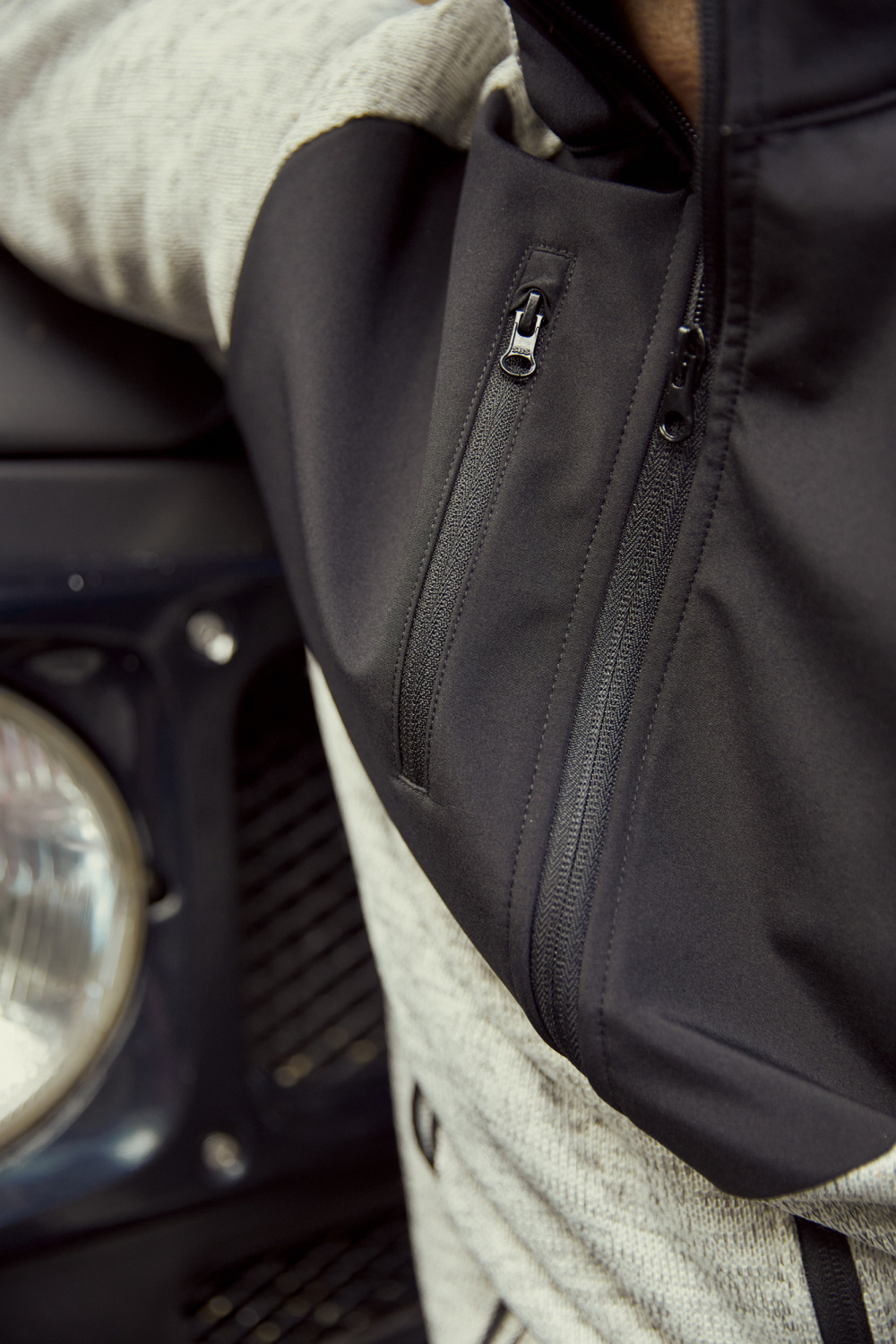 Clique Haines Men fleecejack met softshell vlakken