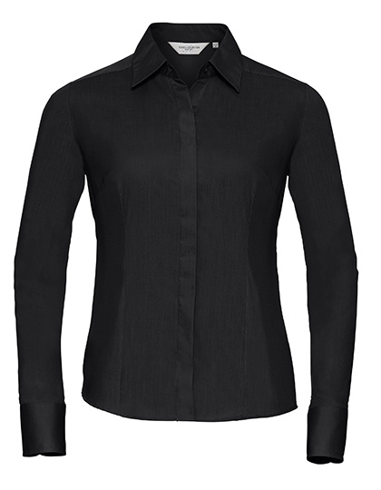 Russell Collection  Ladies´ L/S Poly-Cotton Easy Care Fitted Poplin Shirt  Z924F