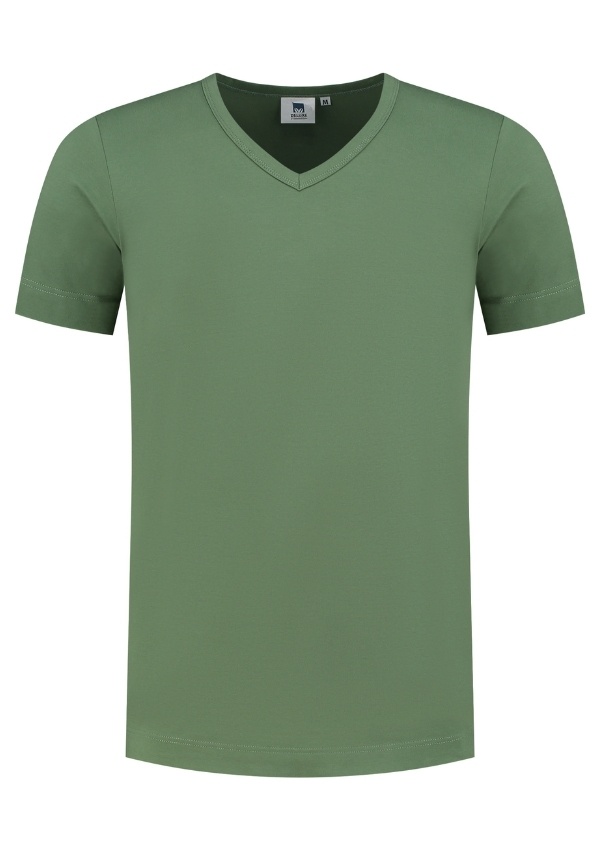 Unisex Cotton Elastane V-neck korte mouwen